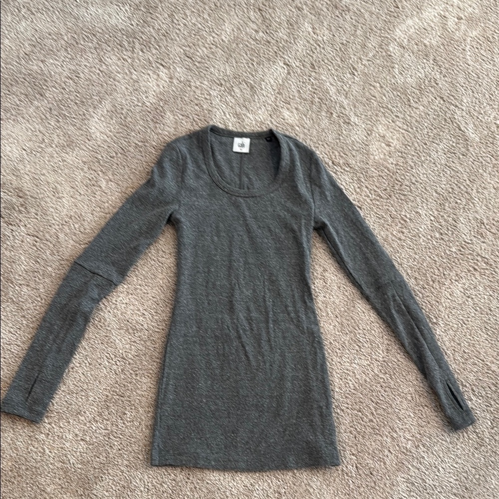 CAbi Gray Fitted Long Sleeve Tee